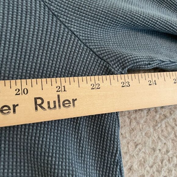 SOFT SURROUNDINGS Gwen Waffle Top Women's Medium Tapestry Blue Thermal Shirt - Picture 7 of 8